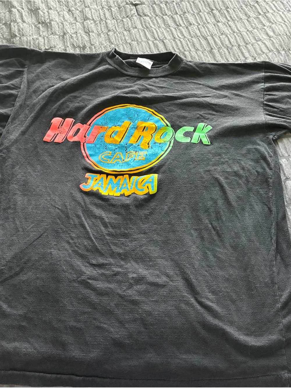 Neon Hard Rock Cafe Black T-Shirt with Jamaica Logo